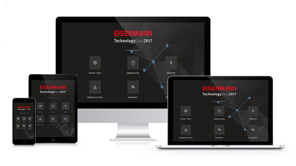 Eventapp für Eisenmann auf verschiedenen Endgeräten
