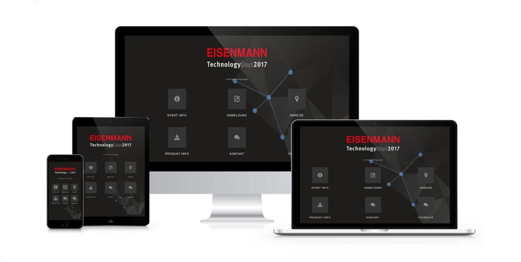Eventapp für Eisenmann auf verschiedenen Endgeräten