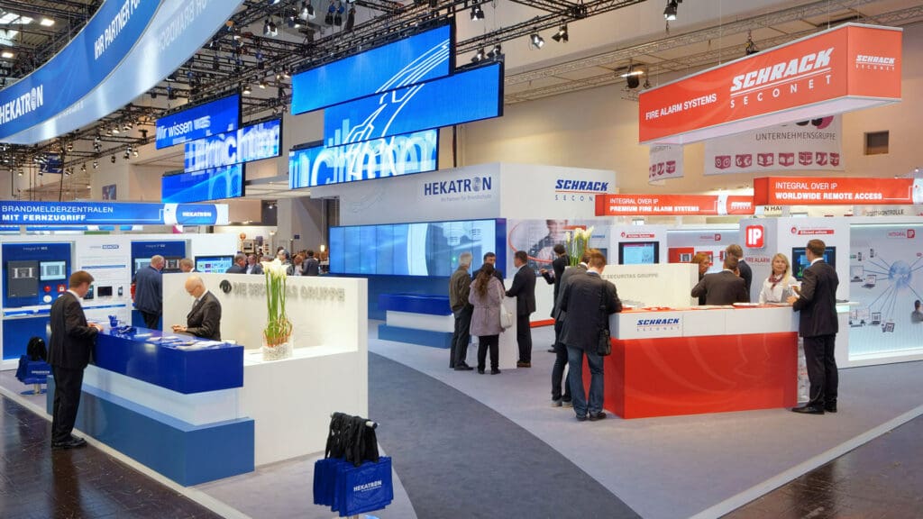 Messestand Securitas Gruppe mit Medien