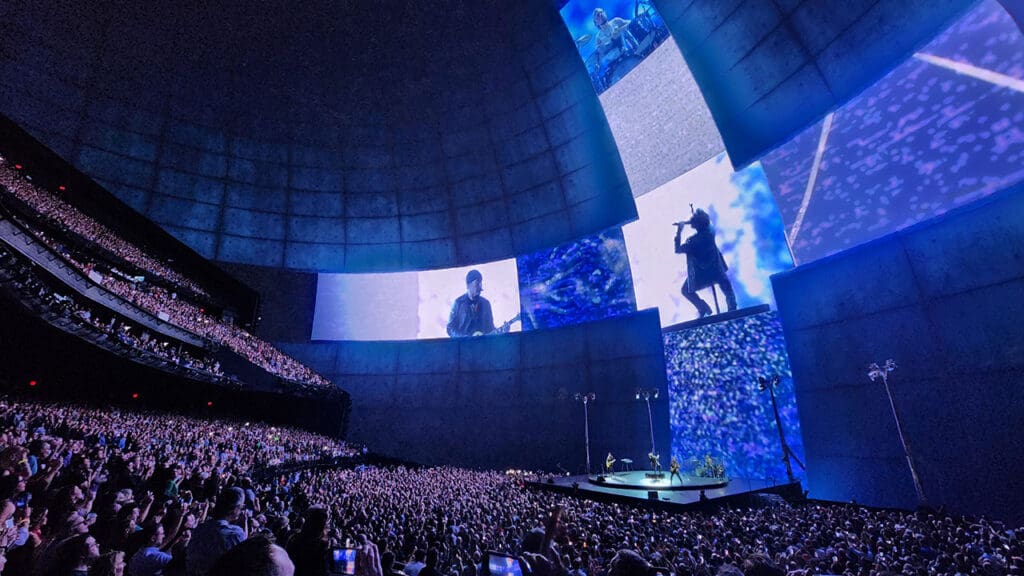 commacross-U2 performing at Sphere in Las Vegas on Oct 11 2023 2