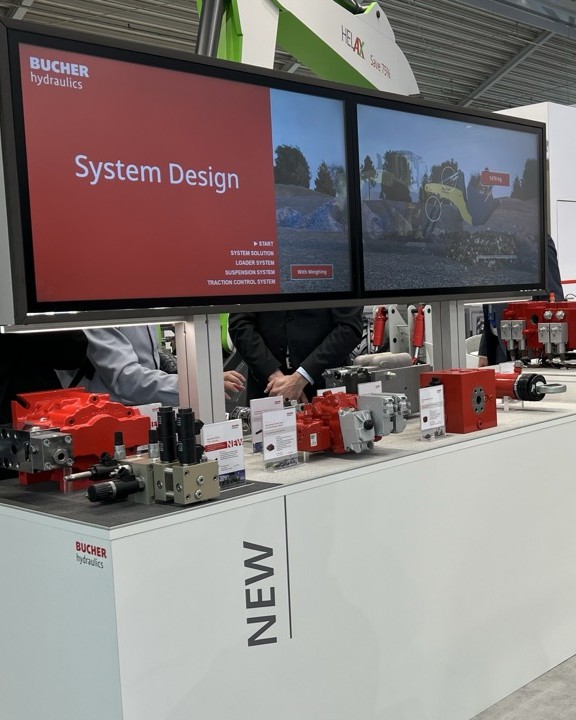 bucher hydraulics bauma 2025 medientechnik interaktive anwendung commacross-bucher hydraulics bauma 2025 medientechnik interaktive anwendung
