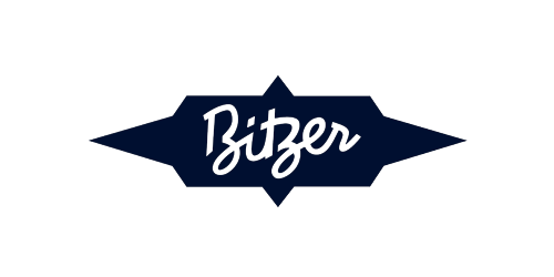 Blaues Logo von Bitzer, Kälte- und Klimatechnik.