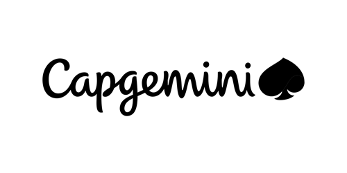Schwarzes Logo von Capgemini, Beratungs- und IT-Dienstleistungen.