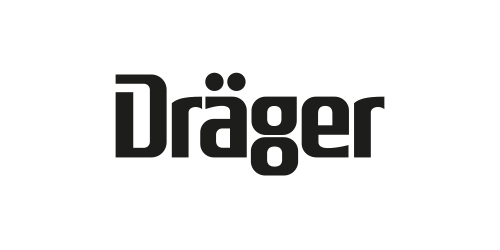 Schwarzes Logo von Dräger, Medizin- und Sicherheitstechnik.