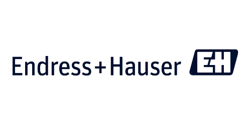 Blaues Logo von Endress + Hauser, Mess- und Automatisierungstechnik.