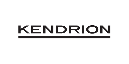 Schwarzes Logo von KENDRION, elektromagnetische Systeme und Komponenten.