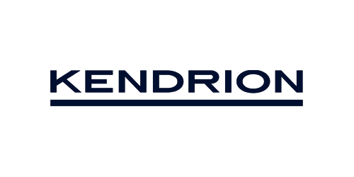Blaues Logo von KENDRION, elektromagnetische Systeme und Komponenten.