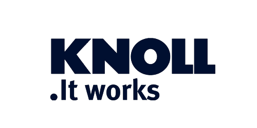 Blaues Logo von KNOLL, Förder- und Filtertechnik.