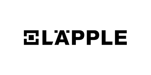 Schwarzes Logo von LÄPPLE, Automobilkomponenten und Werkzeugtechnik.