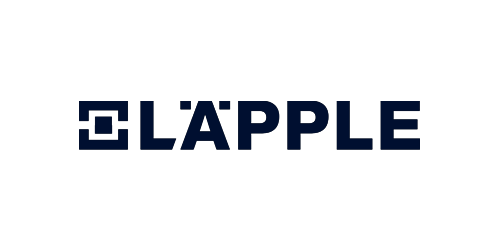 Blaues Logo von LÄPPLE, Automobilkomponenten und Werkzeugtechnik.