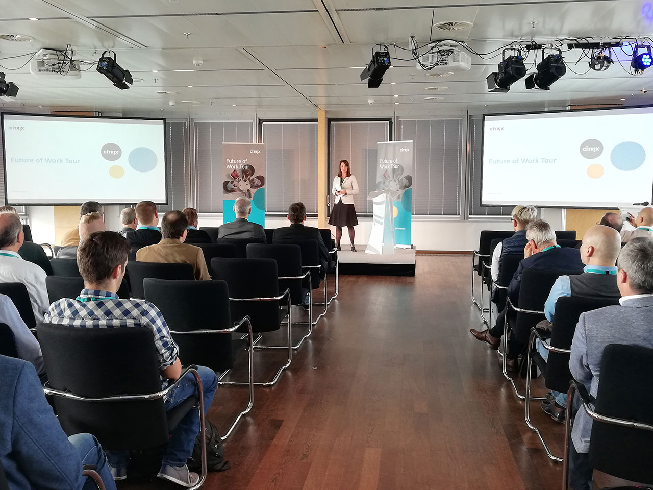 Präsentation vor Publikum bei der Roadshow von Citrix in Wien