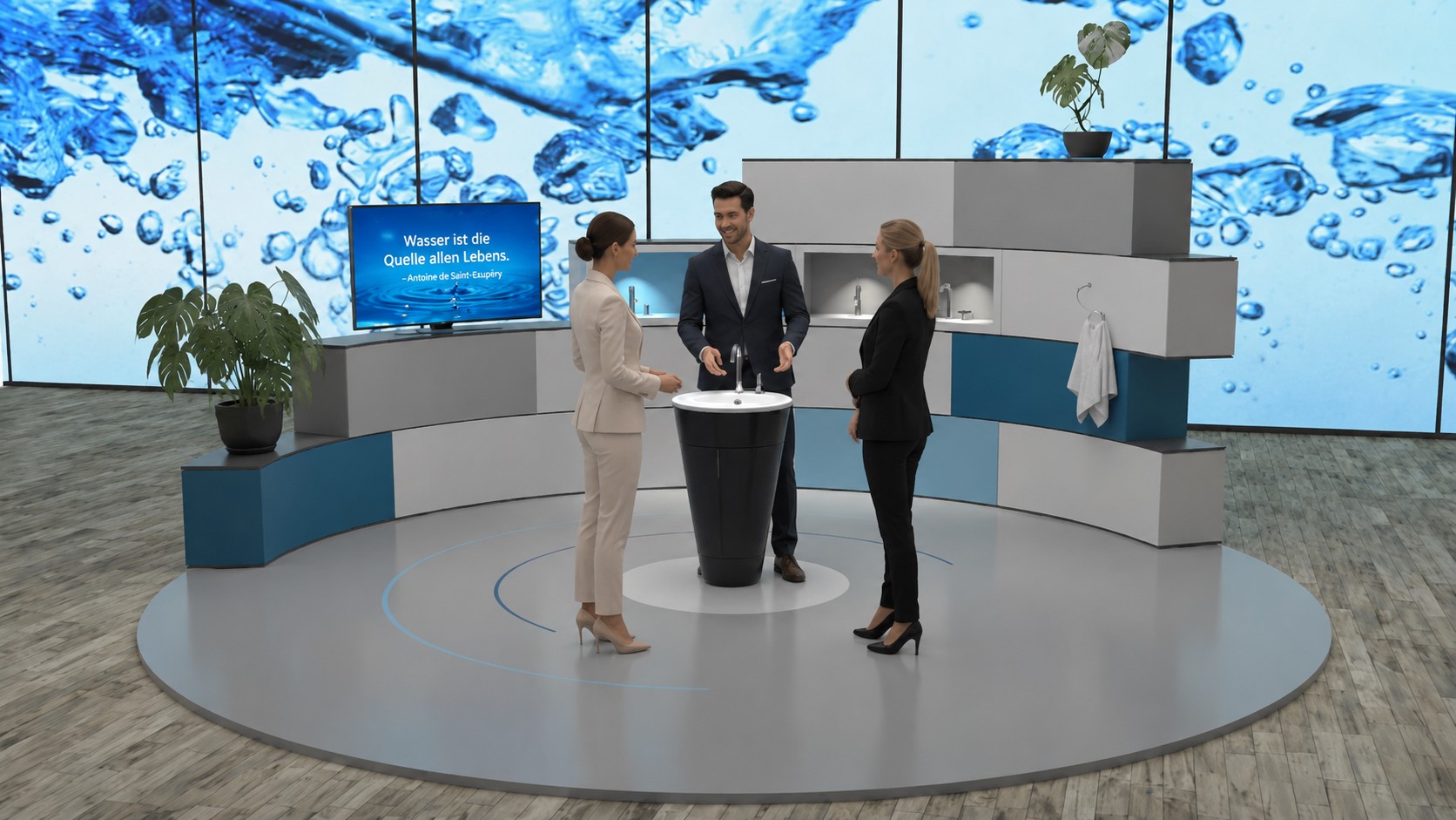 Foyer-Gestaltung für den Stäubli Showroom 2020 in Basel/Allschwil, Ansicht 2