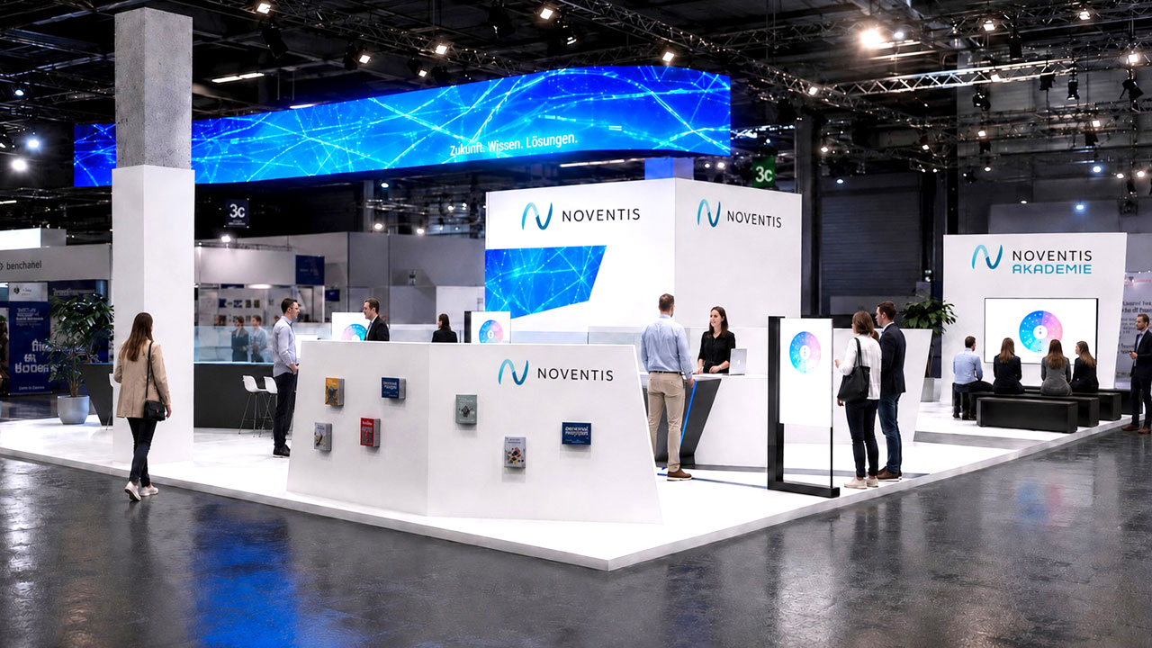 commacross 2026 innovative messekonzepte 1 1 Großer Messestand von Bitzer mit LED-Wall, LED-Cubes und Messe-Monitoren