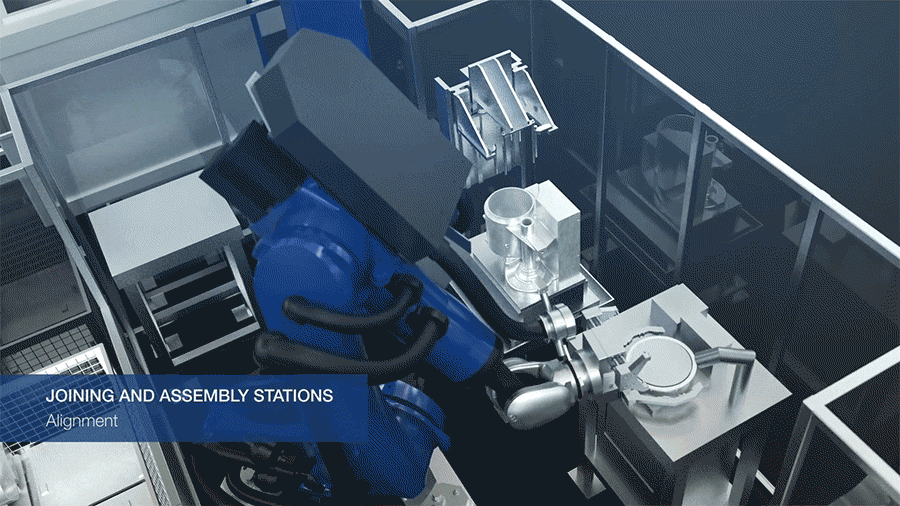 Animierte 3D-Produktvisualisierung eines Industrieroboters