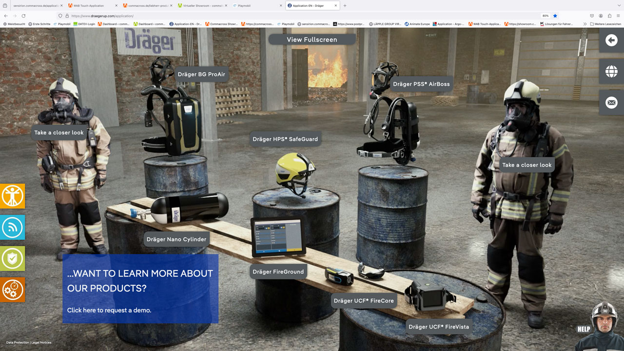 draeger 2021 virtueller showroom 2 3 Event App von Endress+Hauser, gelayoutet auf Smartphone, Tablet und Computer
