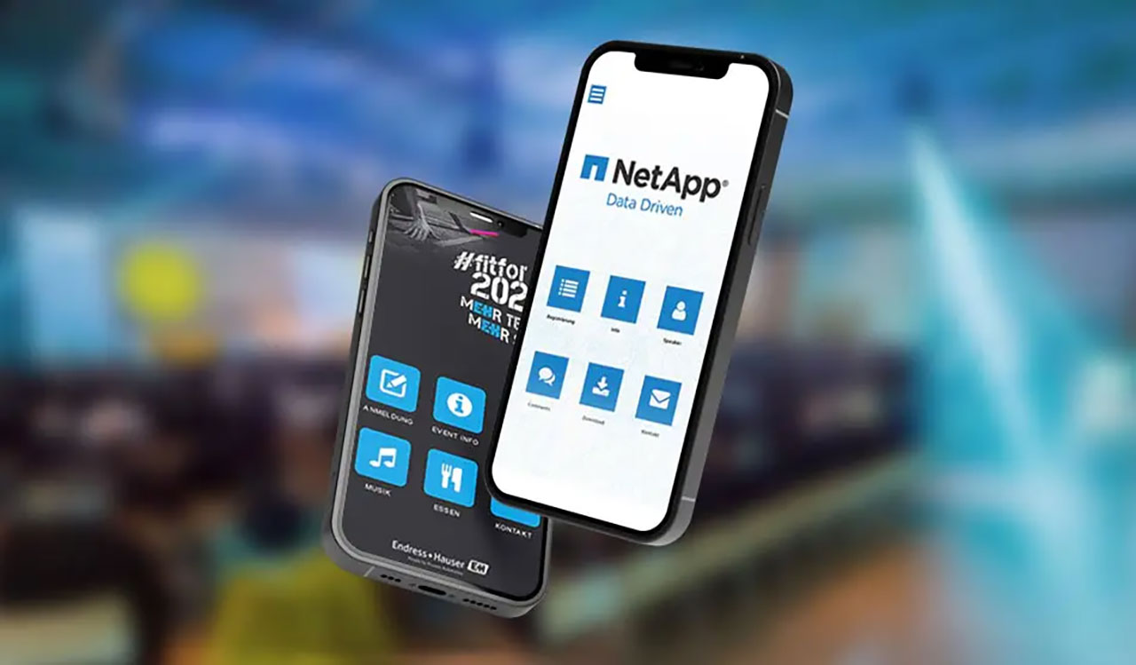 Zwei Event-Apps von Commacross, für Endress+Hauser und Netapp