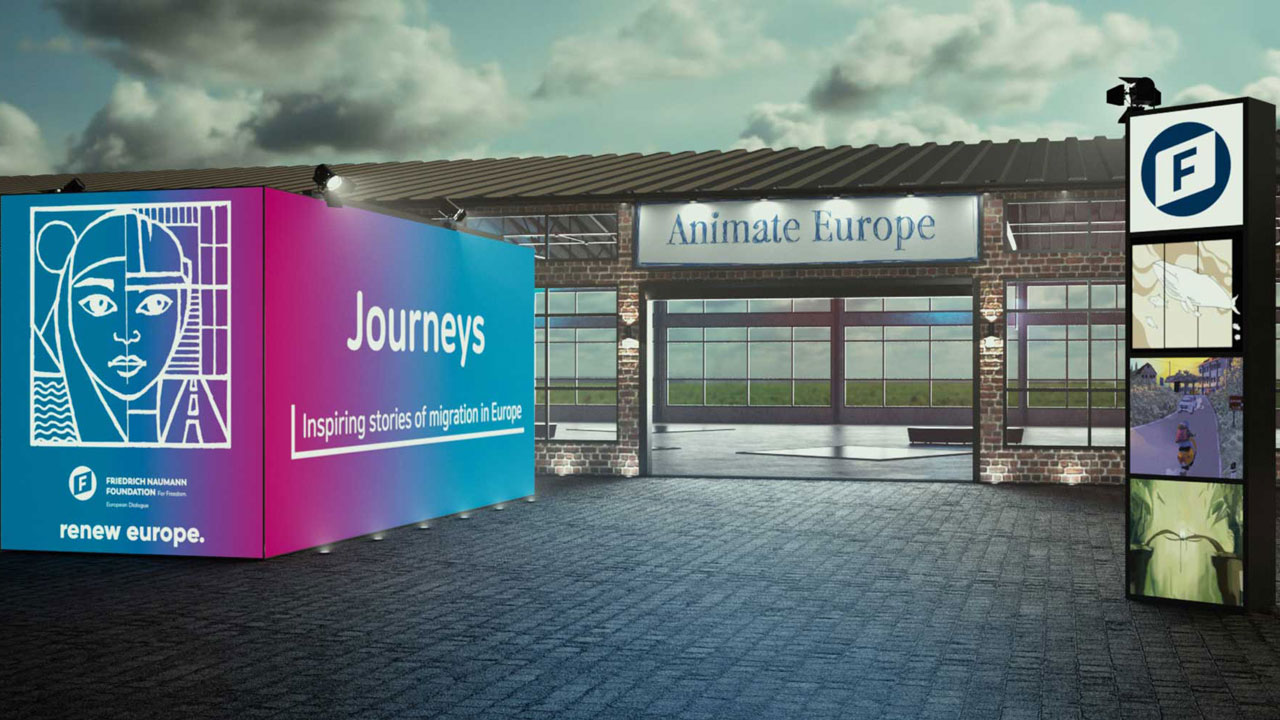 friedrich naumann 2021 animate europe 3d ausstellung 2 Messestand Kaco auf der Intersolar leer