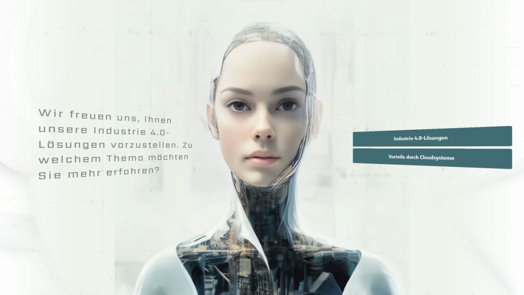 Cyber Avatar von Commacross in interaktiver Anwendung zum Thema Industrie 4.0