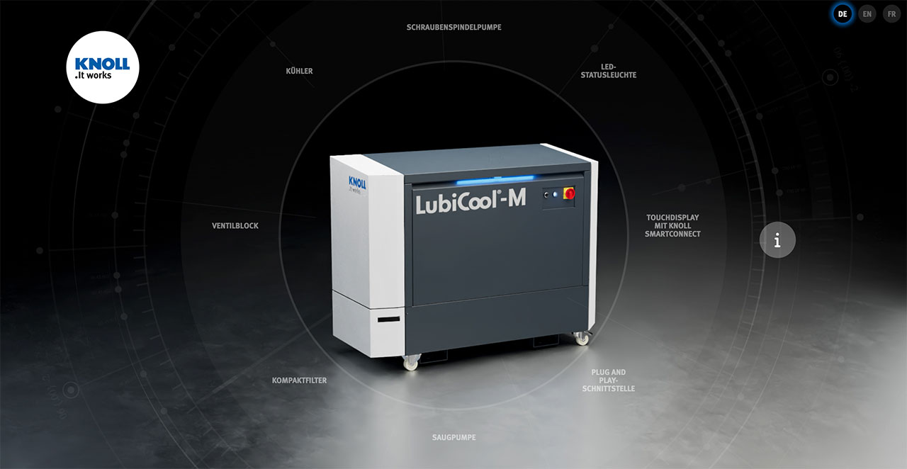 3D-Animation der LubiCool-M von Knoll, inklusive Produktinformationen und Erklärungen