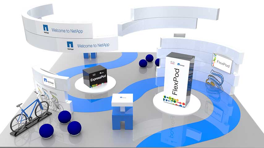 3D-Visualisierung eines Standes für die Hausmesse von Netapp auf der VM-World 2012