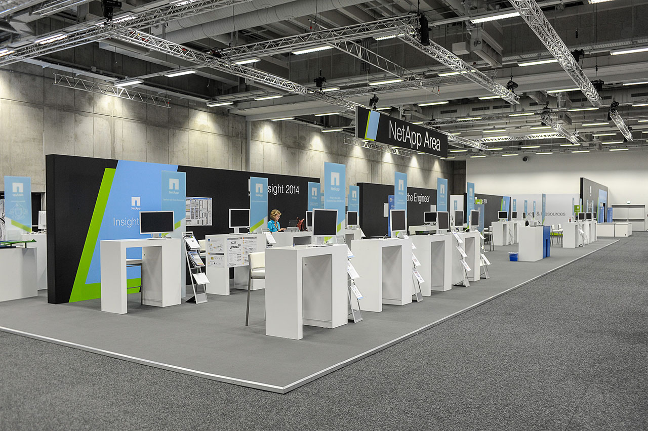 Netapp Hausmesse auf der Insight 2014, Berlin, Ansicht auf Verkaufsfläche