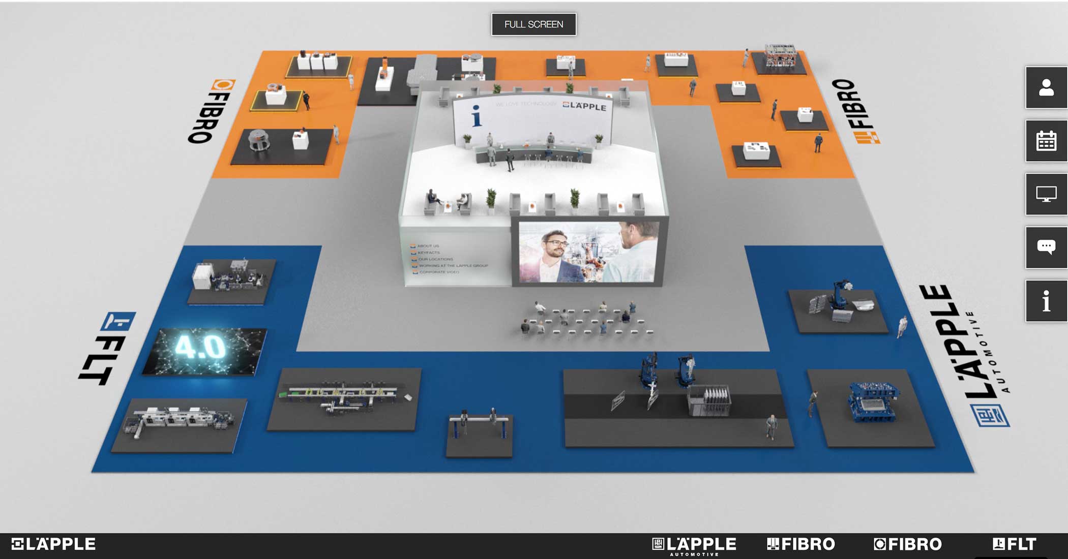 Virtueller Messestand einer Unternehmensgruppe von commacross