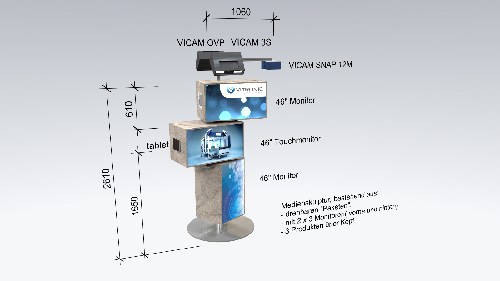 commacross-vitronic 2018 eyecatcher messe rendering masse